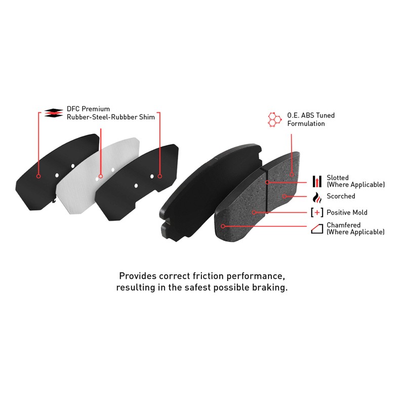 Dynamic Friction Company 5000 Advanced Brake Pads - Ceramic 1551-2381-00-Rear