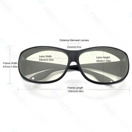 FREEMASCOT OD 6+ 9000nm-11000nm Wavelength CO2 Laser Safety Glasses for 10.6um CO2, 10600nm Laser Safety Goggles (Style 4)