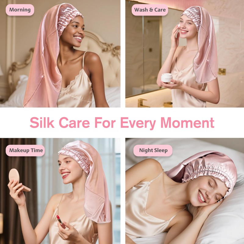 townssilk Silk Bonnet for Sleeping, 100% 22 Momme Mulberry Silk