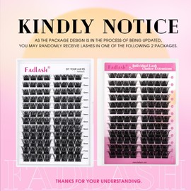FADLASH Lash Clusters Individual Lashes 12-18mm Large Tray Cluster Lashes D Curl Mixed Length Eyelash Clusters Reusable DIY Lash Extensions (F2-07D-12-18mm)