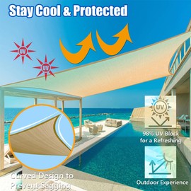 10'x13' Rectangle Sun Shade Sail – UV Block & Breathable Canopy for Patio, Garden, Backyard & Outdoor Shade– High-Density HDPE Fabric, Durable & Fade-Resistant – Easy Installation