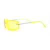 SA106 90s Rimless Curved Rectangle Agent Style Plastic Sunglasses -