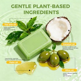 Árbol de Tè, Vegetal Tea Tree Oil, Limpieza suave para pieles sensibles Cuidado corporal saludable, Para todos los tipos piel, Manos & Cuerpo 115G