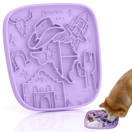 Puzzle Feeder Silicone Lick Mat for Dogs,Rich and Innovative Textured Dog Food Mat,Slow Feeder Dog Mat for All Breed Dogs, Ideal Size to Hold 3 Cups of Variety Food,Dishwasher Safe,Purple