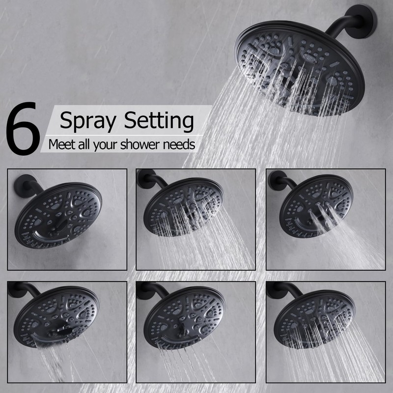 FSCEPIXI 2 Handles Shower with 8'' Rainfall Shower Head,Single Function