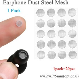 20Pcs/Set Silver 4Sizes Earbuds Filters Earphone Filter Mesh,Filter Mesh Earphone Protective Filters Accessories, Earbud and in-Ear Headphones and Accessories 4mm