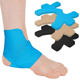 Kinesiology Tape for Ankle,10 Count Original Cotton Ankle Tape Precut, Breathable & Waterproof, Enhance Elastic Kinesiology Athletic Tape for Ankle Ligament and Muscle Support