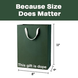 MilkToast Brands Funny Stoner Gift Bag, 11" x 8" x 4" Size, This Gift is Dope, Reusable Kraft Paper Weed Gift Bags for Marijuana Gifts & Cannabis Accessories