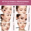 20 Pezzi Set Pennelli Trucco Professionale, Kit Completo con Pennello