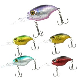 Blue Ocean Fishing Black Bass Lures Crank Set (Set of 5) Crankbait Lure Set DR 3/8oz 0.4 oz (10 g) 2.0 inches (50 mm)