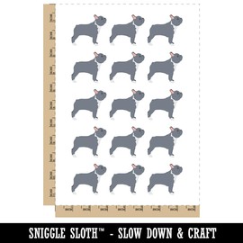French Bulldog Dog Solid Temporary Tattoo Water Resistant Fake Body Art Set Collection - 15 2" Tattoos (1 Sheet)