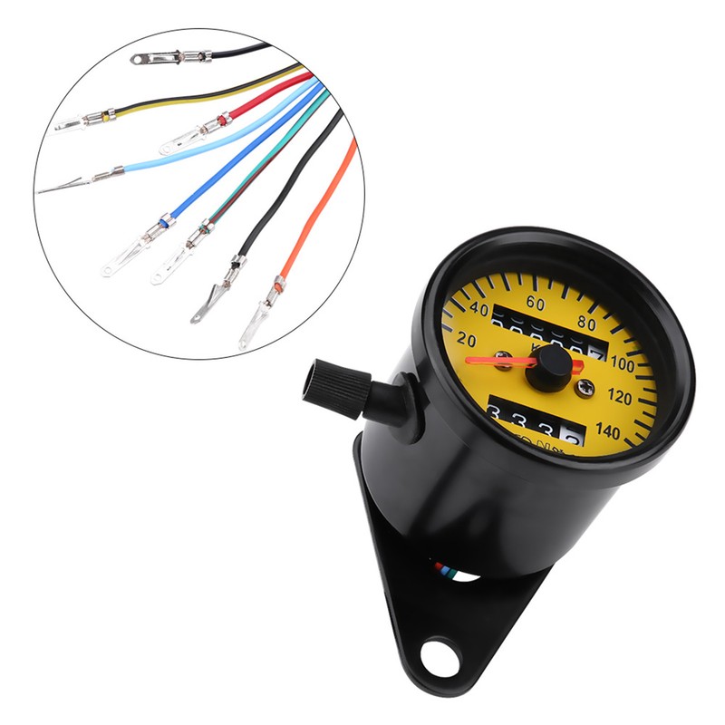 60mm Motorcycle Odometer Speedometer Gauge with Indicator Black