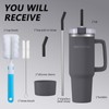 Vacuum Insulated Tumbler with Handle and Straw 40oz - Gray
