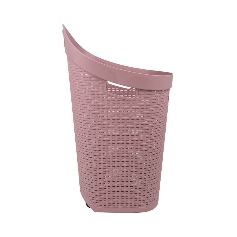 Mind Reader 60L Rolling Laundry Hamper, Clothes Basket, Wheels, Wicker