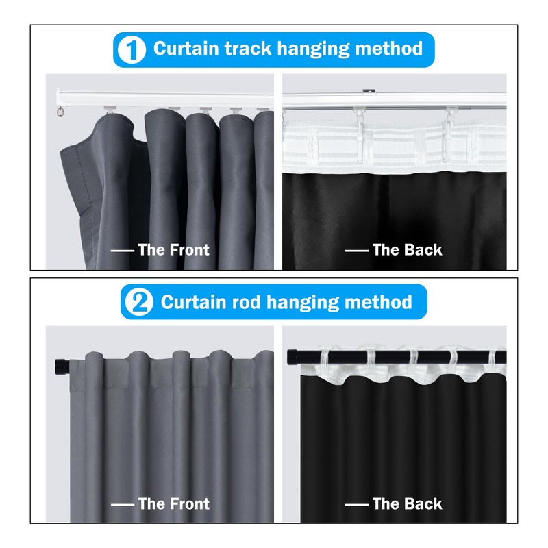 MaKefeile Room Divider Curtains Total Blackout Privacy Curtain Panel Room
