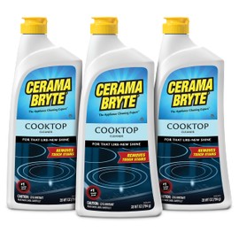 Cerama Bryte Removes Tough Stains Cooktop and Stove Top Cleaner for Glass - Ceramic Surfaces, 3-28 oz