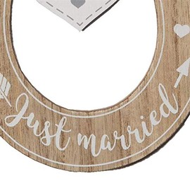 Wedding 'Mr & Mrs' 'Just Married' Wooden Horseshoe with Hearts