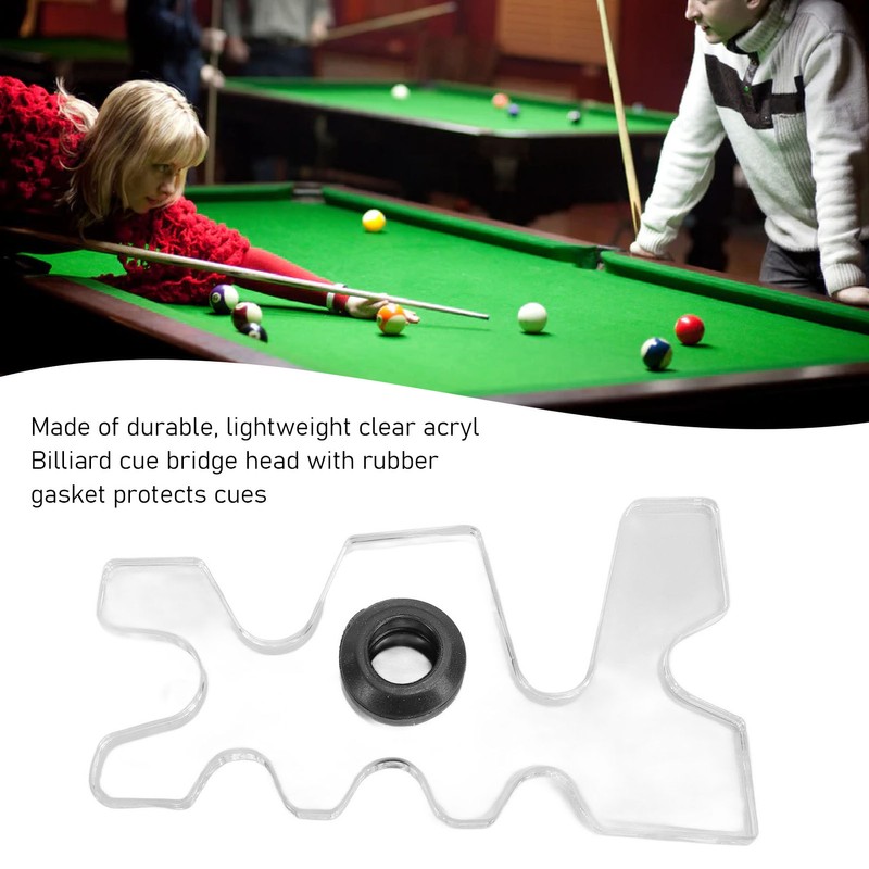 Clear Plastic Pool Billiard Cue Bridge Head Pool Stick Holder
