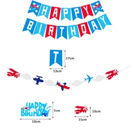Airplane Plane Birthday Banner Airplane Aviator Aviation Birthday Themed Up Up and Away Party Banner for Kids, Baby Shower Supplies, Aircraft Bunting, Photo Background