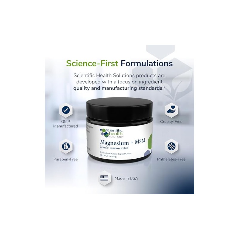Crema de recuperación muscular con magnesio y MSM, 85 g