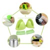 LANNEAS 2 Pairs Mini Silicone Oven Mitts Pot Holders Sets,