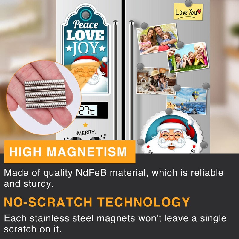 TRYMAG 100Pcs Round Small Refrigerator Magnets, Multi-Use Tiny Mini Neodymium