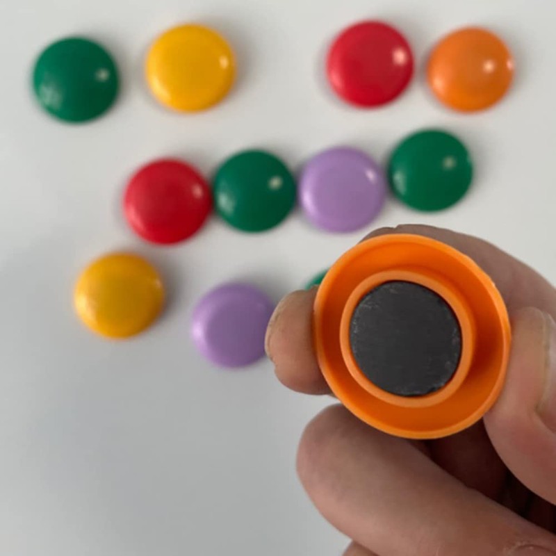 Office Magnets, 20Pcs Purple Colourful Round Refrigerator and Whiteboard Magnets