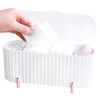skytowards Cotton Pad Dispenser Cotton Buds Storage 3 Compartments Cotton