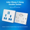 LIDER 2-Gang Switched 13A Socket, 13 Amp Plug Socket with