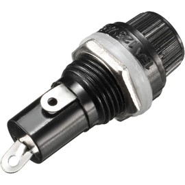 Gebildet Pack of 10 5 x 20 mm Fuse Holder AC 10 A 250 V Black Screw Cap Fuse Holder, Board Mounted Screw Cap Fuse Holder