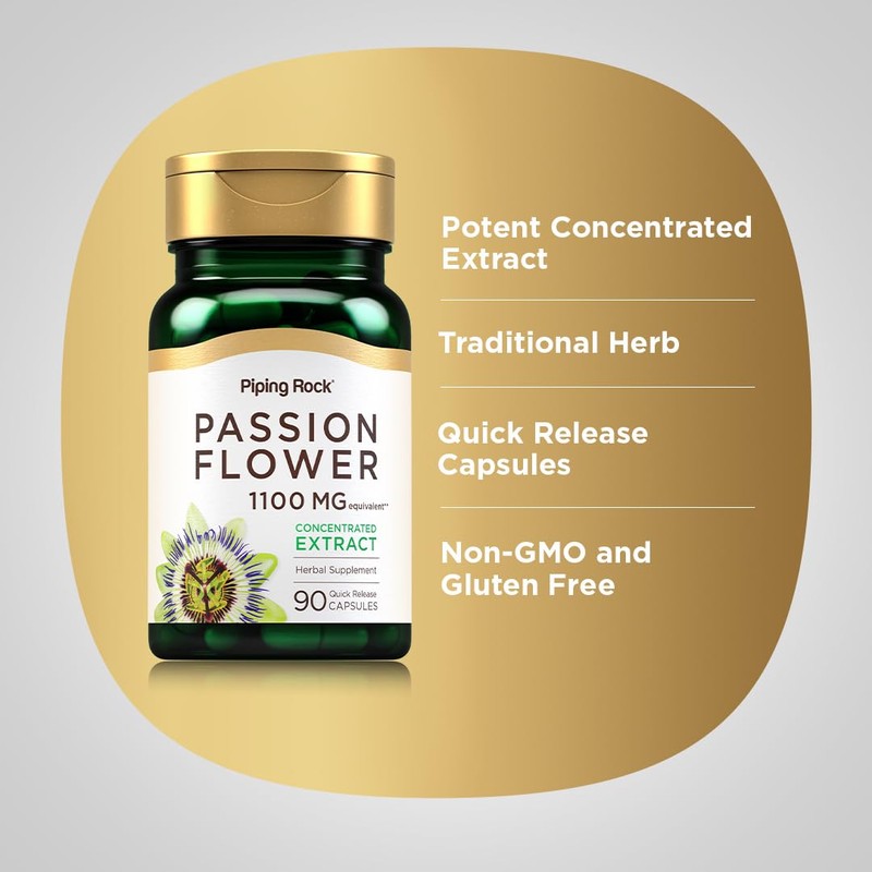 Piping Rock Passion Flower Extract Capsules | 1100mg | 90