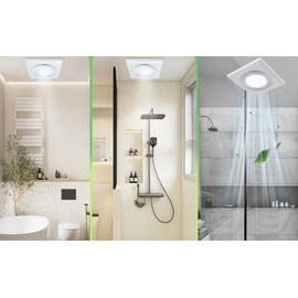 yeler Bathroom Exhaust Fan with Light DC Energy-Saving Bathroom Ventilation Fan, Ceiling Mount Vent Fan with LED Light 6000K for Home/Bath/Office (white)