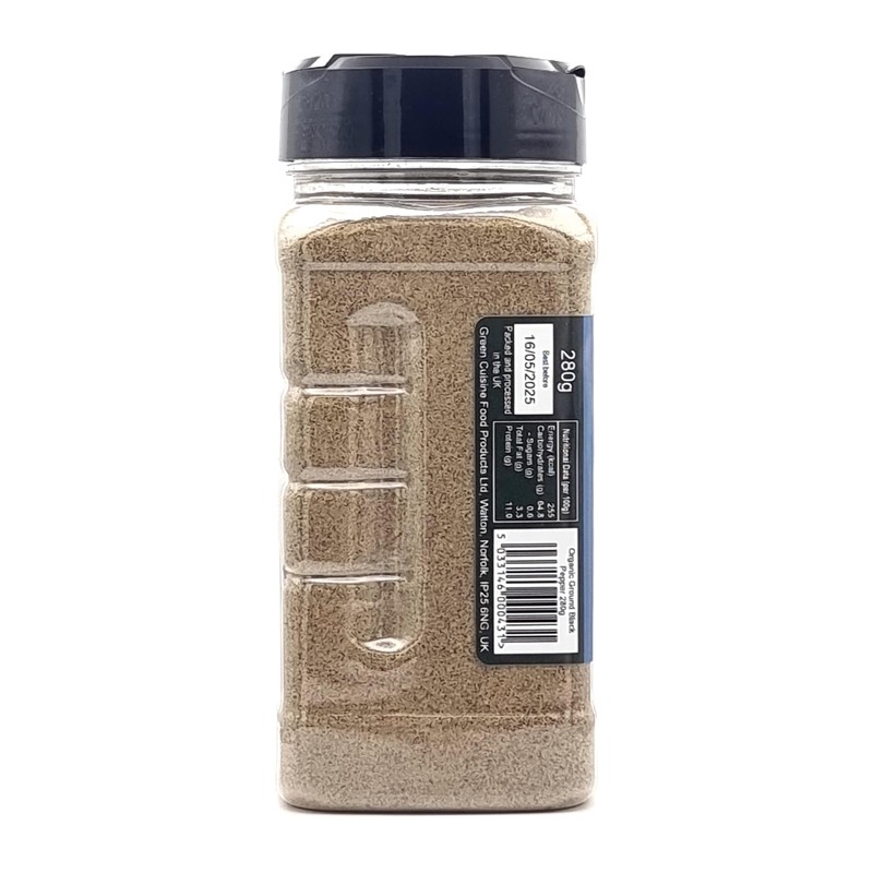 Organic Ground Black Pepper Ground | 280g | Certified Organic