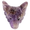 Wolf Head Statue Pendant Natural Stone Crystal Quartz Carved Necklace