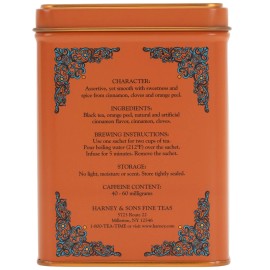 Harney & Sons Hot Cinnamon Sunset Black Tea - 20 Sachets - Caffeinated - Orange