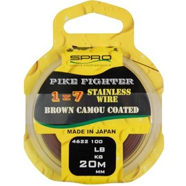 Spro Pike Fighter 1 x 7 Coated Wire 20 m Steel Leader Diameter / Load Capacity 0.40 mm / 20 lb / 9.1 kg Load Capacity