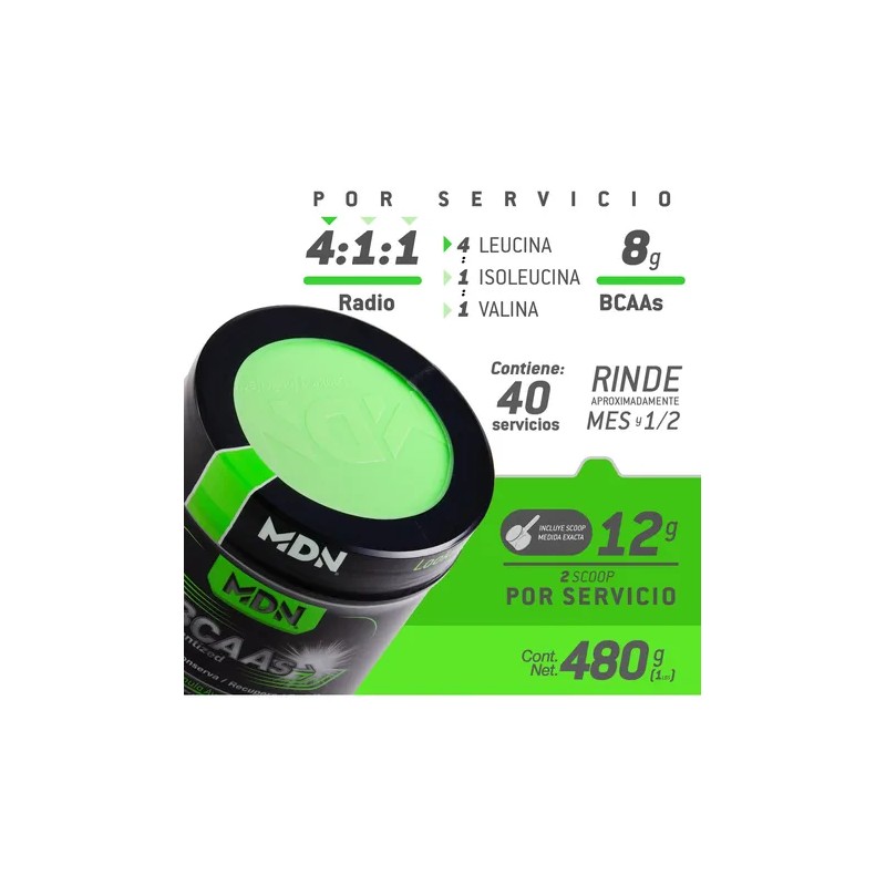 Bcaas + Beta-alanina Mdn | 480g | 40 Servicios |