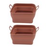 2 Pcs Silicone Air Cooker Pot with Handle Rectangular Fryer