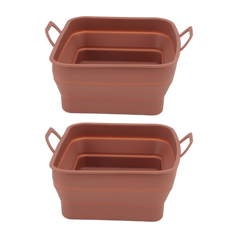 2 Pcs Silicone Air Cooker Pot with Handle Rectangular Fryer