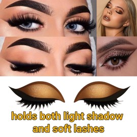 2Set Lazy Eye Shadow Eyelash Patch,2-in-1 Reusable Eye Makeup Stickers with False Lashes & Shadow,3D Reusable Sticker Eyeshadow,Eyeshadow Tape,Colorful Eyeshadow and Lash Stickers,Eyelid Tape,Gold