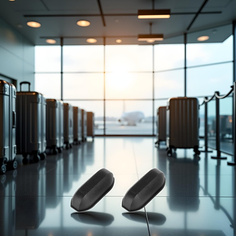 1Pair Black Replacement Plastic Stud Luggage Feet Pads Baggage Replacement