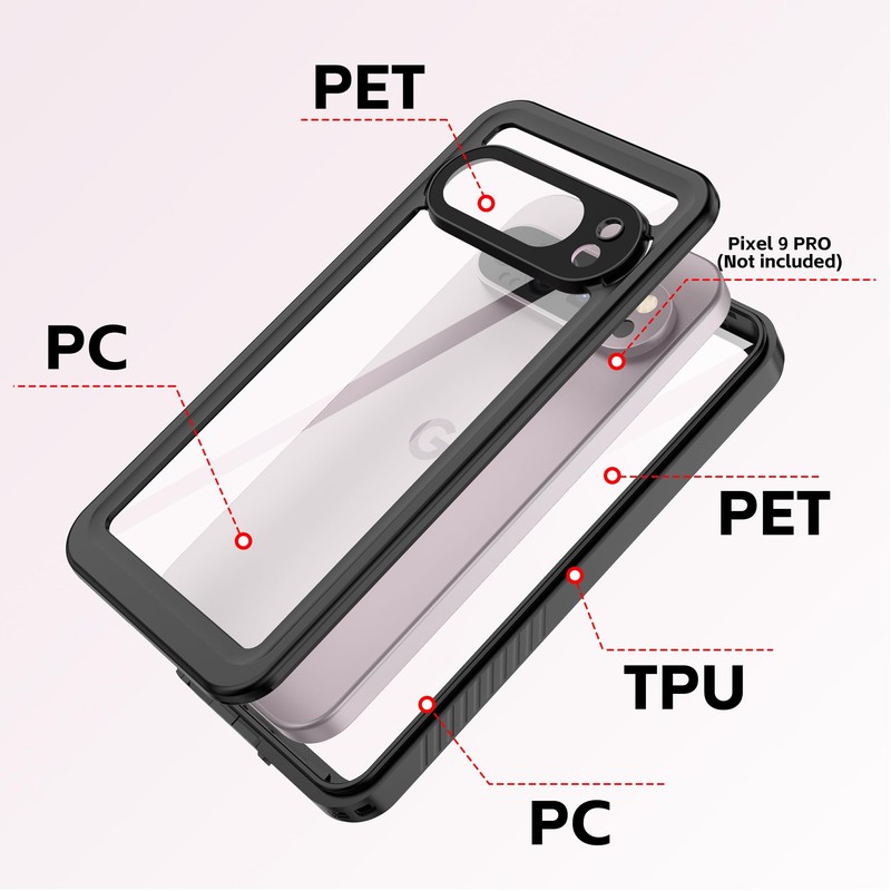 Hllhunkhe for Goolge Pixel 9 Pro Case, Waterproof Case with