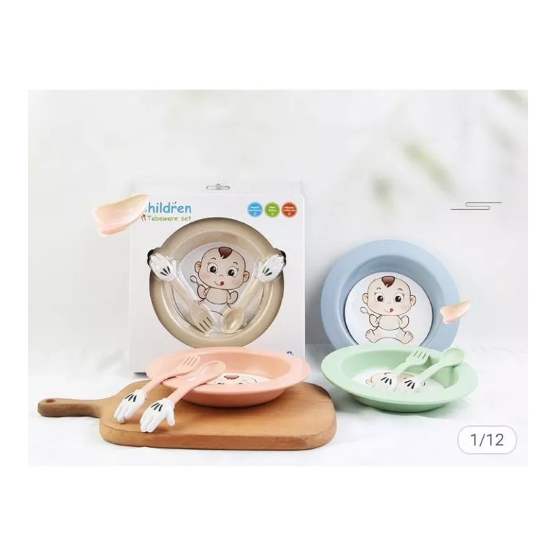 CL Platito Y Cubiertos De Bebe Mini Vajilla