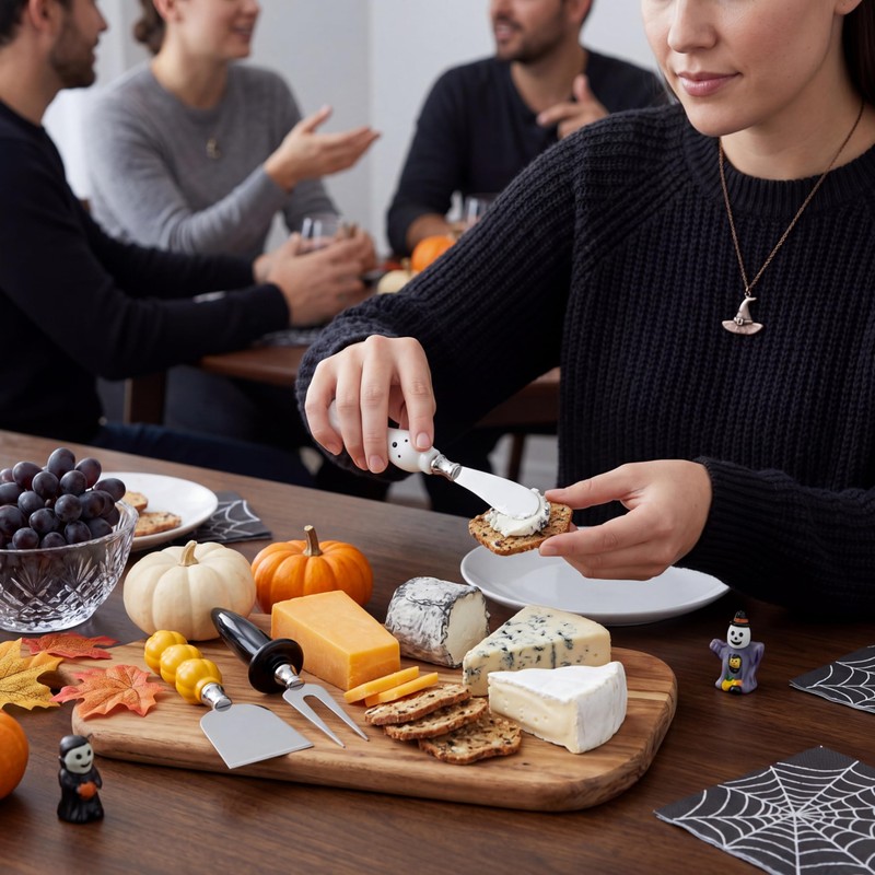 Potchen 3 Pcs Halloween Cheese Knives Spreader Set, Ghost Cheese