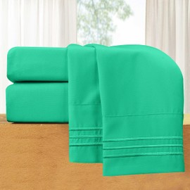 Elegant Comfort Luxury 4-Piece Bed Sheet Set - Luxury Bedding 1500 Thread Count Egyptian Quality Microfiber, Wrinkle Resistant Cool & Breathable, Easy Elastic Fitted, Twin/Twin XL, Paradise Teal