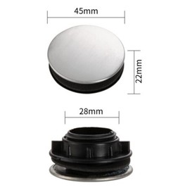 HREDZEO Sink Hole Cover, 2 Pieces Stainless Steel Hole Cover Kitchen Tap Hole Cover Bathroom Tap Hole Cover for Bathroom Kitchen Sink Accessories (45 mm)