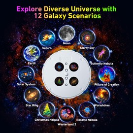 Astronaut Galaxy Projector, Star Projector with 12 Space Films, Galaxy Projector for Bedroom with Timer, Planetarium Projector Night Light Ceiling Nebula for Kids Adults Gift Living Game Room Decor