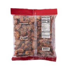 Pecan Nation Cinnamon Roasted Georgia Pecan Halves 16 oz., Natural, No preservatives, Antioxidant-Rich, Non-GMO, Healthy Snacking Pecans for Adults and Kids