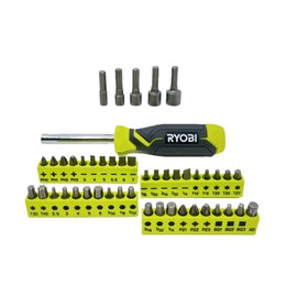 Ryobi Magnetic Screwdriver Handle with 45pc Bit Set & Nut Drivers (Bulk Packaged)