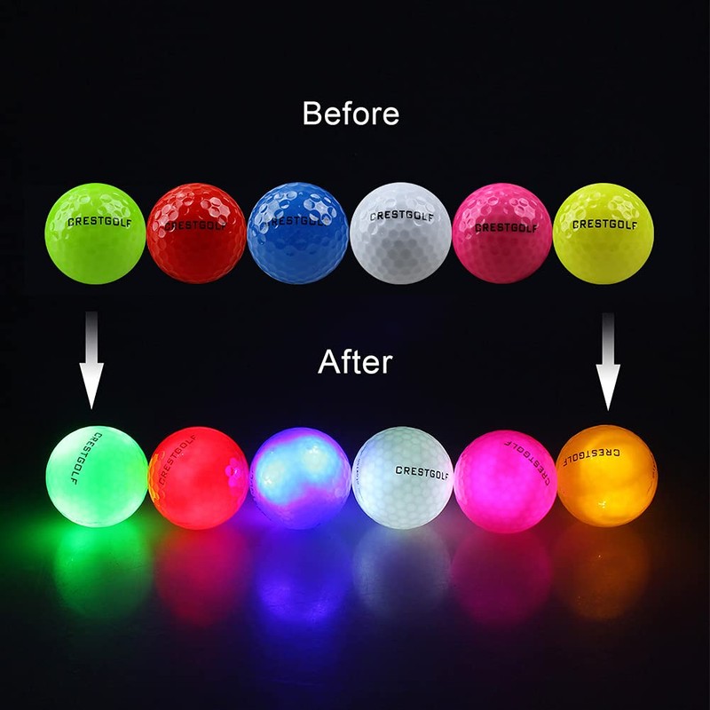 Kofull 6 x 42mm Glowing Golf Balls - Self Luminous